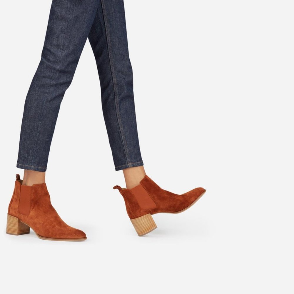 Everlane Women's Ankle Boots in Rust Suede